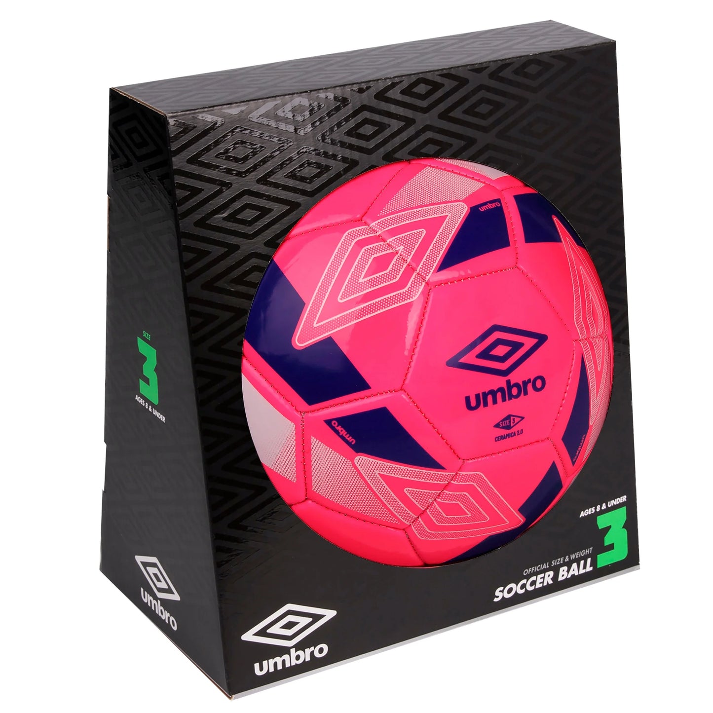 Ceramica 2.0 Size 3 Youth and Beginner Soccer Ball, Pink