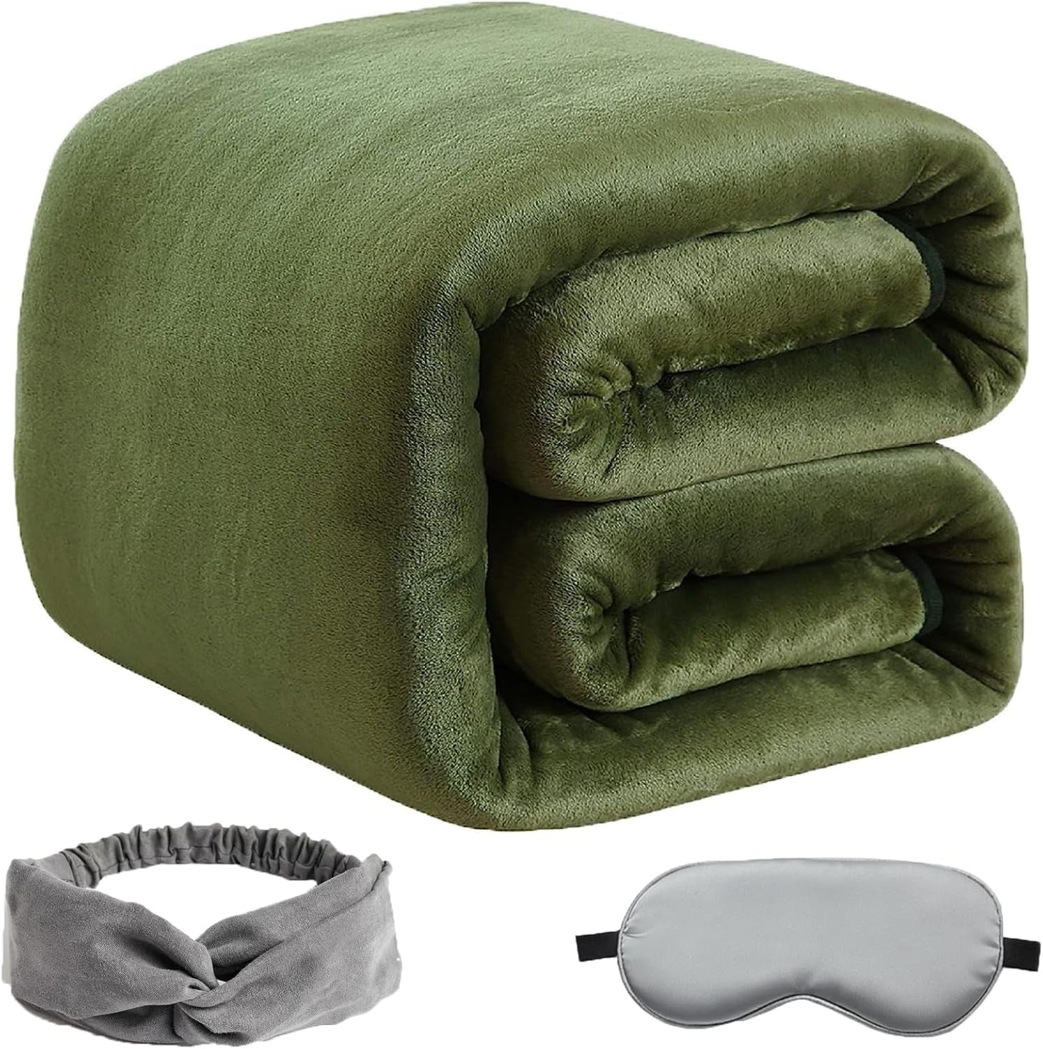 Fleece 90Character Fuzzy Mat Blast 350GSM Warm, Anti-Static Flaunt for Couch, Bed, Sofa-Green, Queen Size