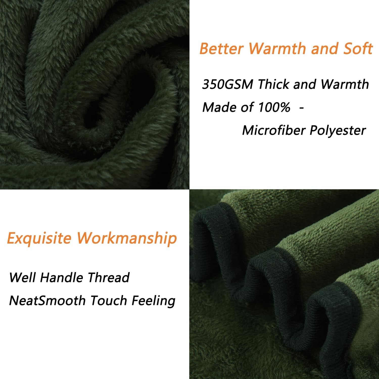 Fleece 90Character Fuzzy Mat Blast 350GSM Warm, Anti-Static Flaunt for Couch, Bed, Sofa-Green, Queen Size