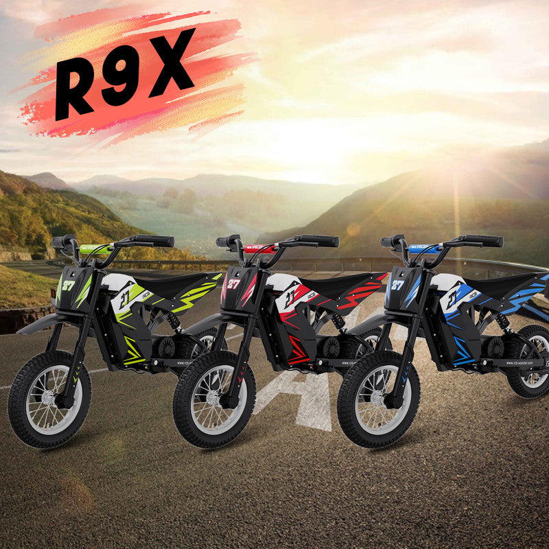 Electric Dirt Bike,36V&300W&10Miles,3 Speed Modes Electric Motorcycles for Kids Ages 3-12,Green