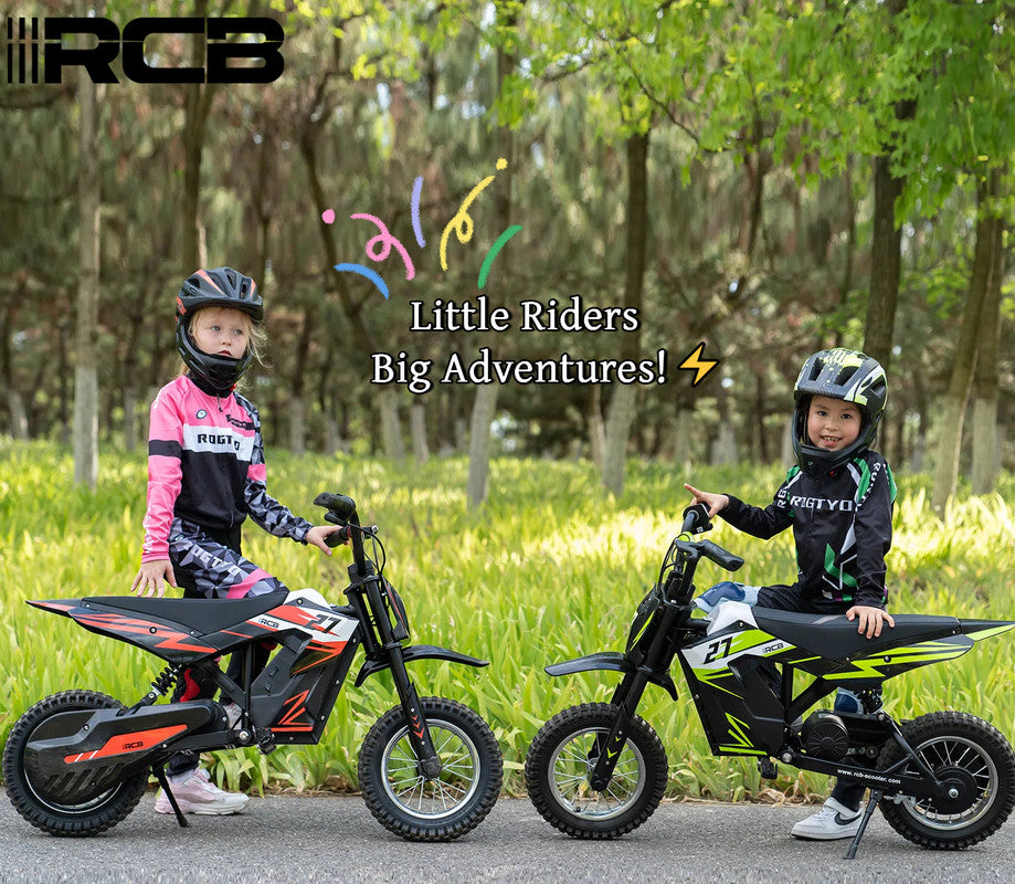 Electric Dirt Bike,36V&300W&10Miles,3 Speed Modes Electric Motorcycles for Kids Ages 3-12,Green